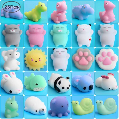 Mochi Squishies Toys Outee 16 Pcs Squishies Cat Stress Mochi Animals
