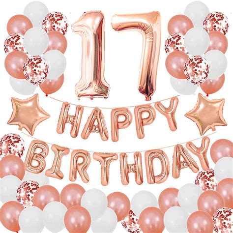 Succris 17th Birthday Decorations Rose Gold Buy Online At Best