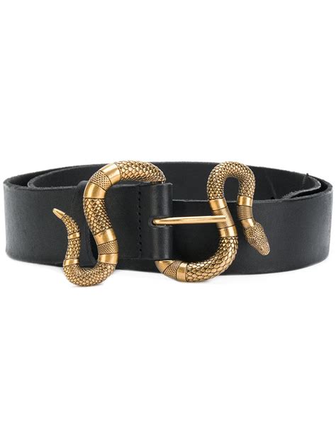 Gucci Leather Snake Buckle Belt In Black For Men Lyst