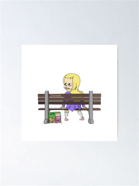 Lola Sitting On Park Bench Big Mouth Poster By Lynneapugh Redbubble