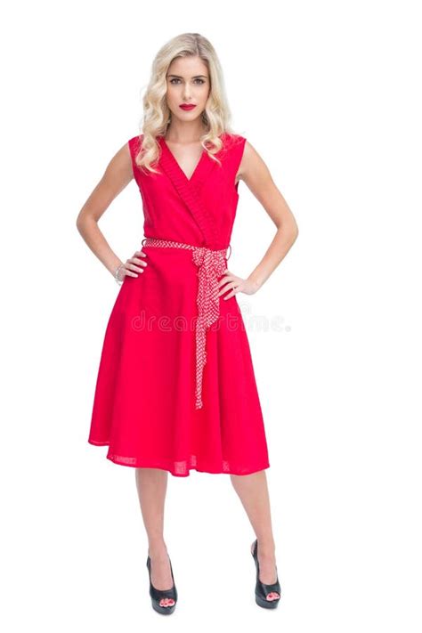 Beautiful Woman Wearing Red Dress Stock Image Image Of Charming