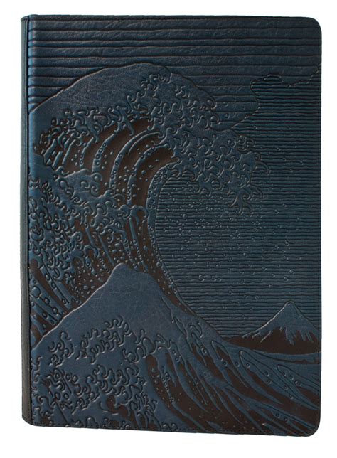Large Leather Portfolio | Hokusai Wave | Leather portfolio, Portfolio ...