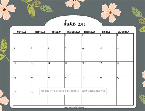 Free Printable June Calendar Printable World Holiday