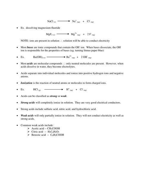 Chem 20 Review Sheet Unit Aqueous Solutions Lesson 1 Download