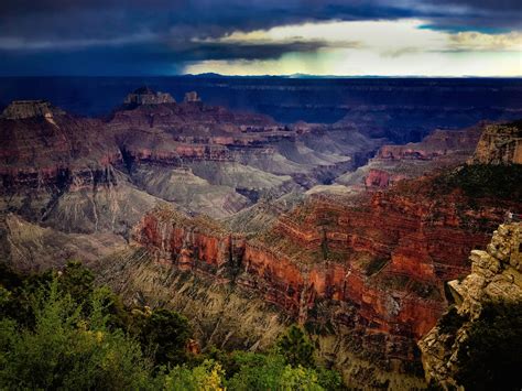 North Rim Of The Grand Canyon As Storm Clouds Approach 3650 X 3320 Oc