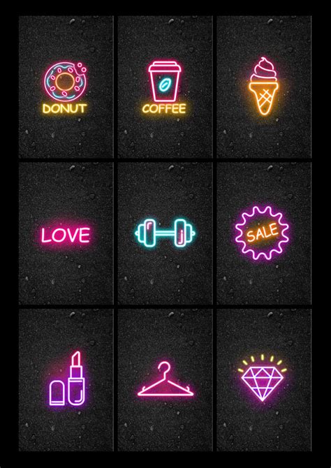 Neon Part 1 Instagram Story Highlight Covers Etsy Instagram