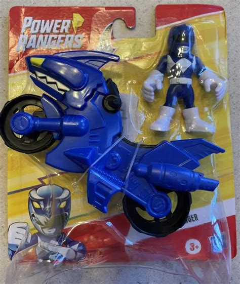 HASBRO POWER RANGERS Playskool Heroes Blue Ranger Figure Vehicle Bike