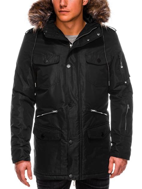 Mens Winter Parka Jacket Black C410 Modone Wholesale Clothing