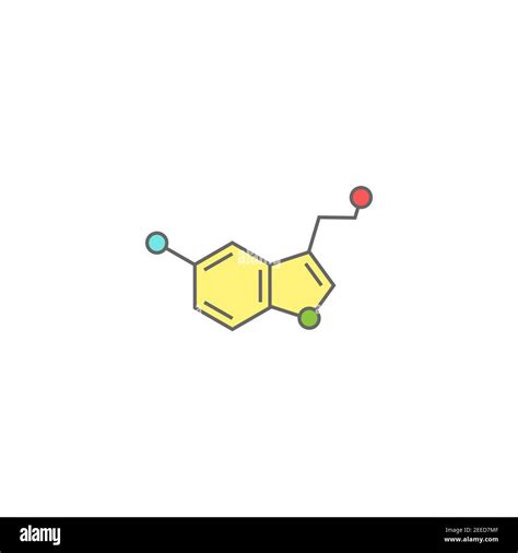 Estructura Molecular De La Serotonina Neurotransmisor Molécula La Fórmula Química Del Esqueleto