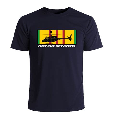 Oh 58 Kiowa Vietnam Black T Shirt Vietnam Aircraft T Shirts