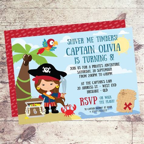 Girl Pirate Birthday Party Invitation My Insanity Party