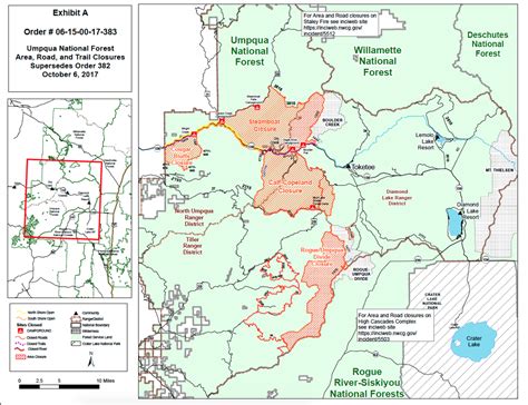 Umpqua National Forest Updates Closures Wildfires