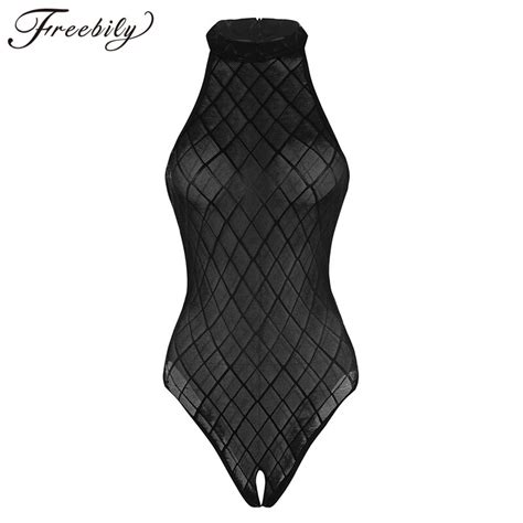 Erotic Sexy Lingerie For Womens Open Crotch Black See Through