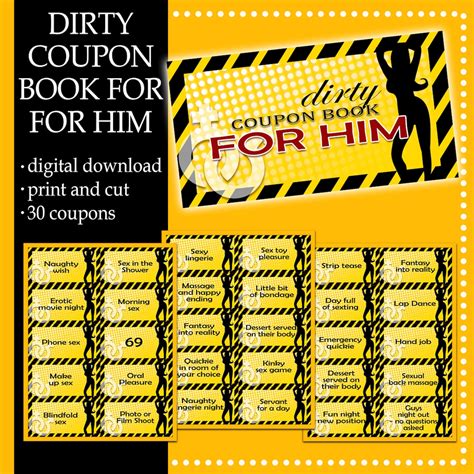 Dirty Coupon Book For Him Sex Coupon For Him Naughty Coupons Etsy