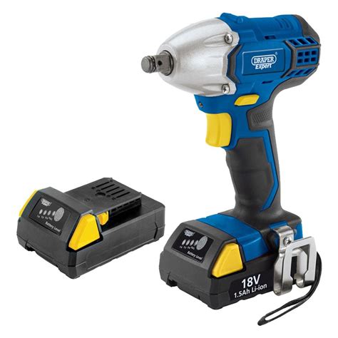 Draper Expert Impact Wrench With Charger And 2 X 15ah Batteries In