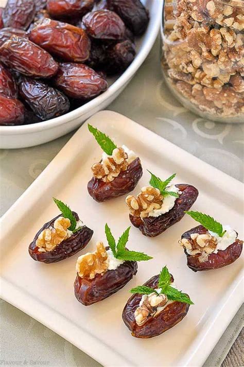 Soft And Tender Medjool Dates Stuffed With Creamy Goat Cheese Toasted