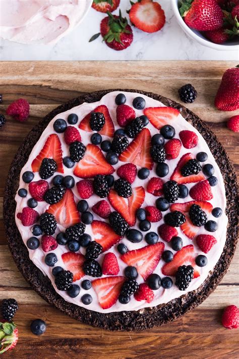 Berry Brownie Pizza With Strawberry Buttercream Frosting The Sweetest