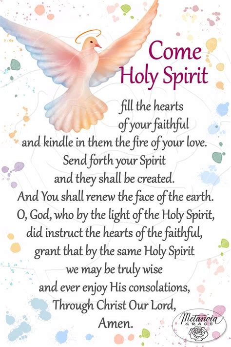 Come Holy Spirit Fill The Hearts Of Your Faithful Come Holy Etsy