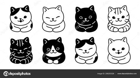 Cat Vector Kitten Breed Calico Icon Logo Symbol Cartoon Character