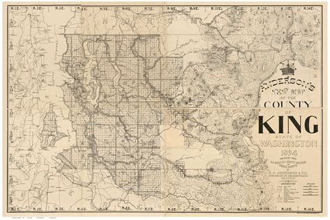 King County Washington 1894 Old Map Reprint Old Maps