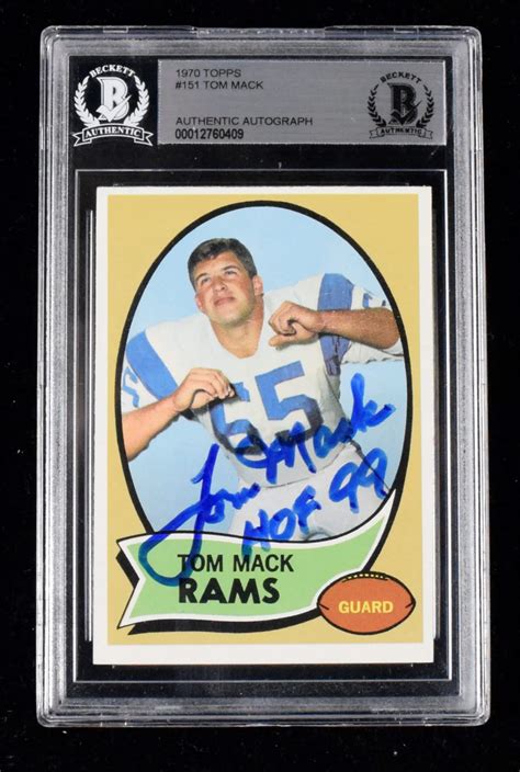 1970 Tom Mack Signed Topps Rookie Card