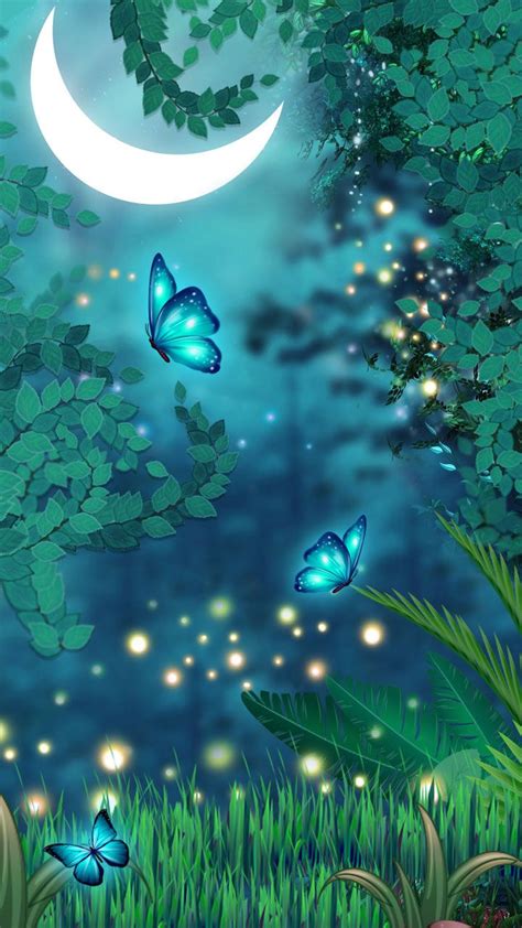 Magical Butterflies Dreamy Colors Butterfly Night Neon