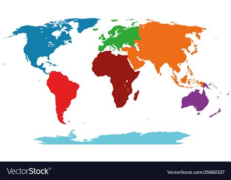 Graphic World Map Colored Royalty Free Vector Image