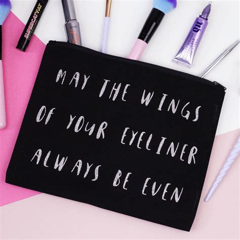 may the wings of your eyeliner… makeup bag by elsie and nell