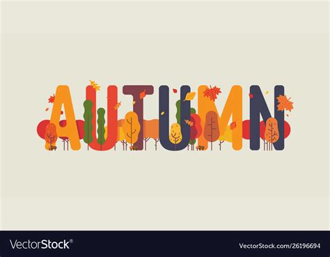 Autumn Themed Text Art Royalty Free Vector Image