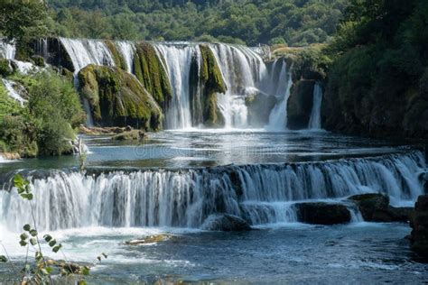 Beautiful Shot Of The Strbacki Buk Waterfall In Western Bosnia In The
