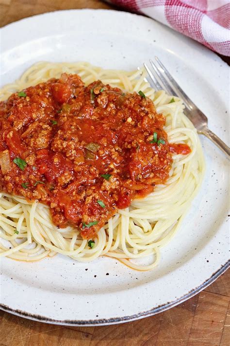 Easy Vegan Spaghetti With Meat Sauce The Cheeky Chickpea