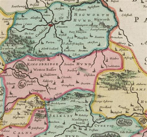 Old Map Of Wiltshire In 1665 By Joan Blaeu Salisbury Stonehenge Sw