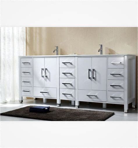 Lexora bathroom vanities are one of the u.s. Anziano 82 Inch High Gloss White Bathroom Vanity, Double ...