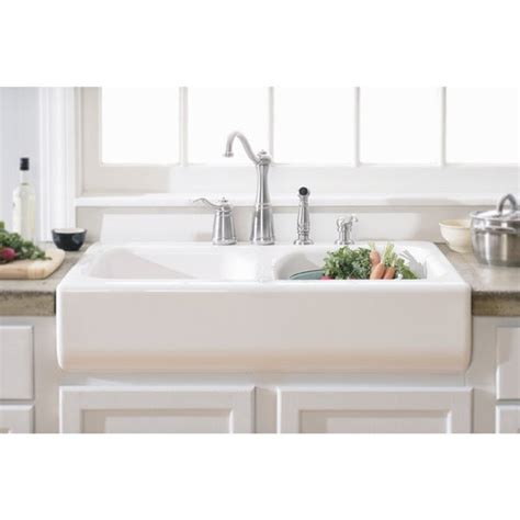 Similarly, acrylic kitchen sinks come in quite a few different shapes. Lyons Deluxe Designer White Apron Front Dual Bowl Acrylic ...