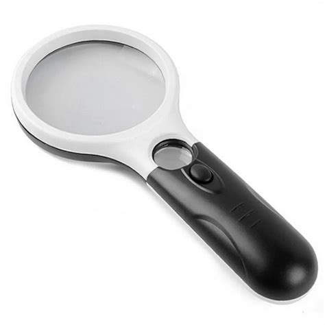 Handheld Magnifier With 3 Led Light Reading Magnifying Glass Jewelry