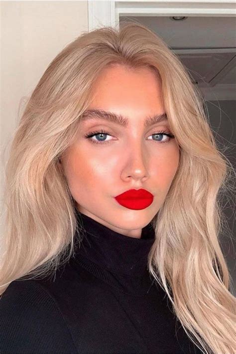 Makeup Women Ideas Lips Red Lipstick Nude Eyes Face Features Tips