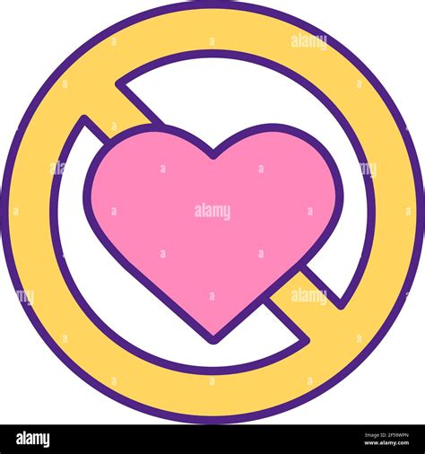 Prohibited Love Stop Sign Rgb Color Icon Stock Vector Image And Art Alamy