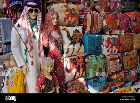 Goods For Sale In Textile Souk Bastakia Quarter Old Dubai United Stock Photo Alamy