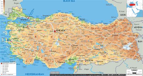 Regions list of turkey with. Turkey physical map - Map Pictures