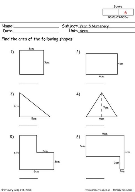 17 Find Area Of Shapes Worksheets