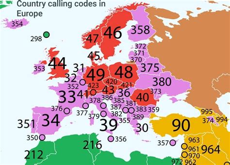 Telephone Calling And Dialling Codes In Europe Map Europe Map Europe