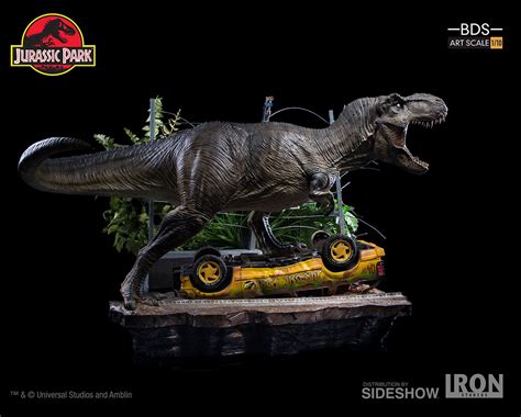 Read more & play the tech demo, free Jurassic Park T-Rex Attack Set A Statue by Iron Studios ...