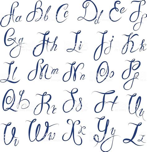 Abc English Alphabet Handwritten Calligraphic Uppercase And