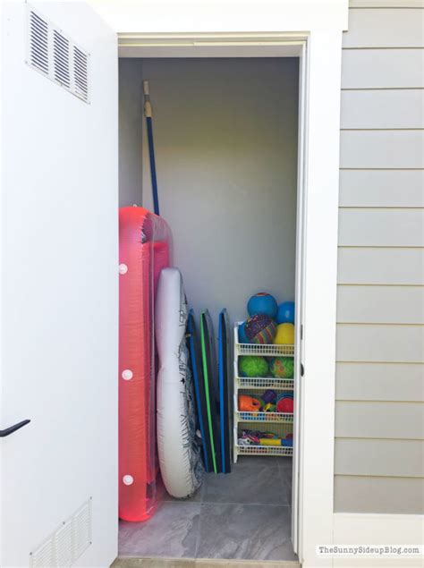 Clutter scattered across your deck, patio, or pool area can really take away from your outdoor space's look. Organized Outdoor Pool and Toy Storage - The Sunny Side Up ...