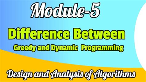 Difference Between Greedy And Dynamic Programming Youtube