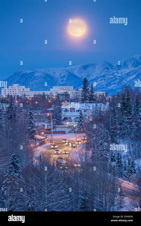 Skyline View Anchorage Alaska Night Hi Res Stock Photography And Images