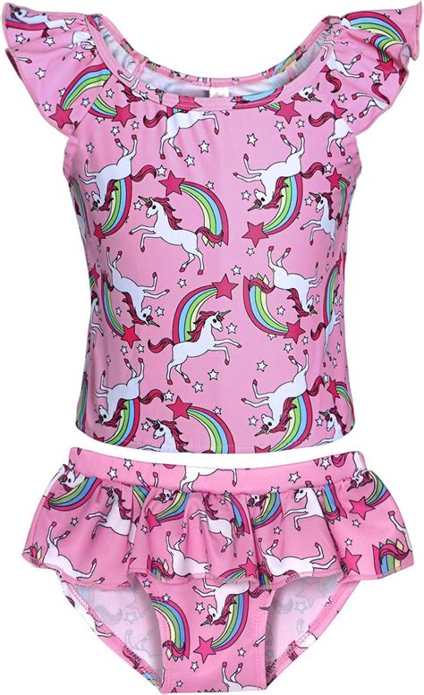 Buy Cotrio Rainbow Unicorn Swimsuit Girls Two Pieces Bikini Set Kids