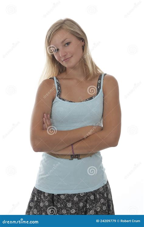 Pretty Teen Girl With Crossed Arms Stock Image Image Of Person