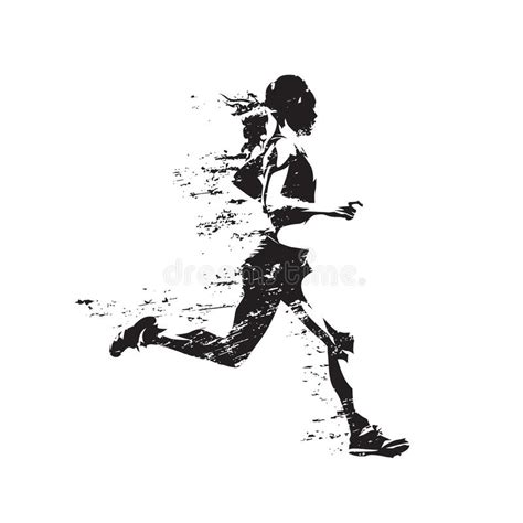 Running Woman Abstract Isolated Vector Silhouette Stock Vector Illustration Of Isolated