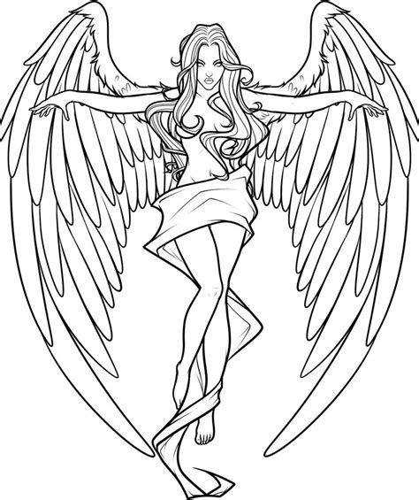 Angel and moon coloring pages; Printable Angel Coloring Pages For Adults at GetColorings.com | Free printable colorings pages ...